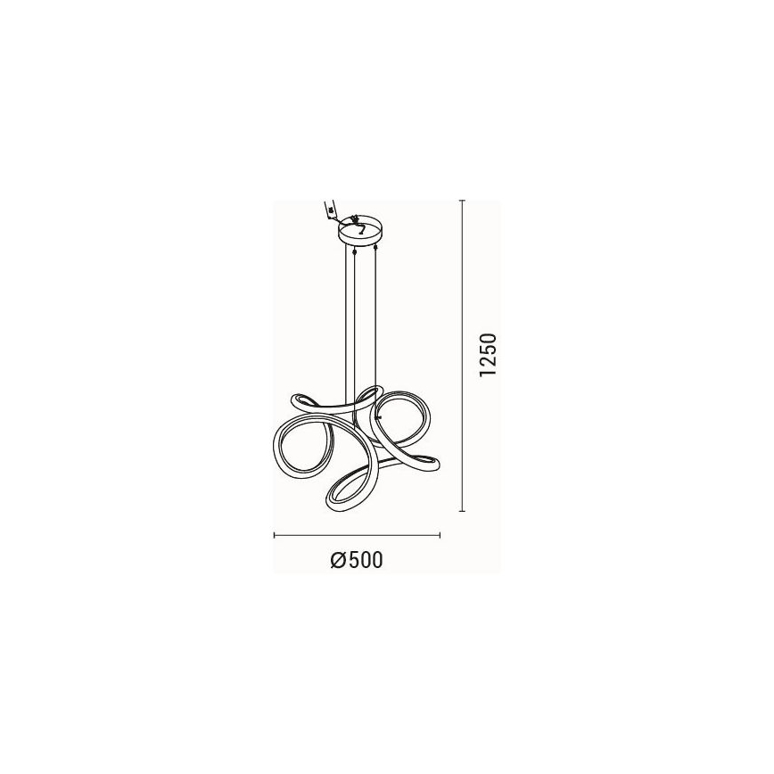 LED Luster na sajli LED/24W/230V 3000K 50x120 cm