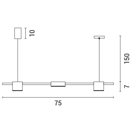 LED Luster na sajli LED/24W/230V 3000K crna