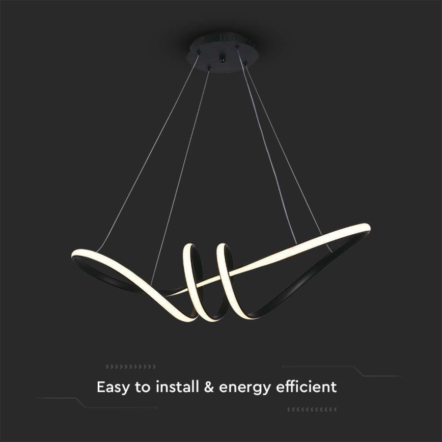 LED Luster na sajli LED/24W/230V 3000K crna