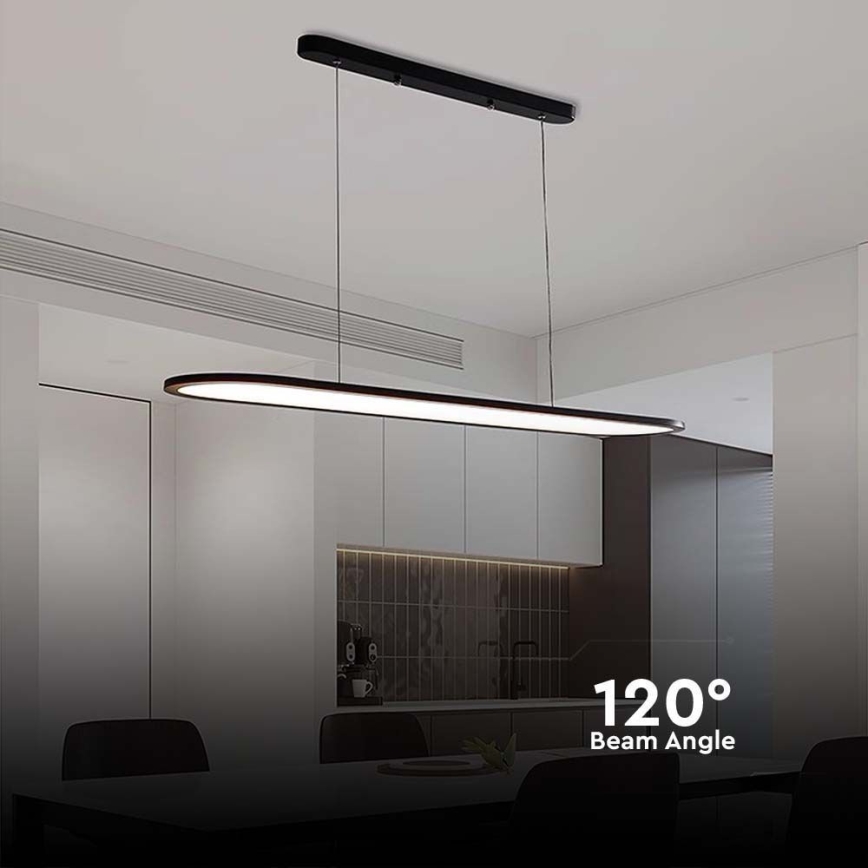 LED Luster na sajli LED/24W/230V 3000K crna