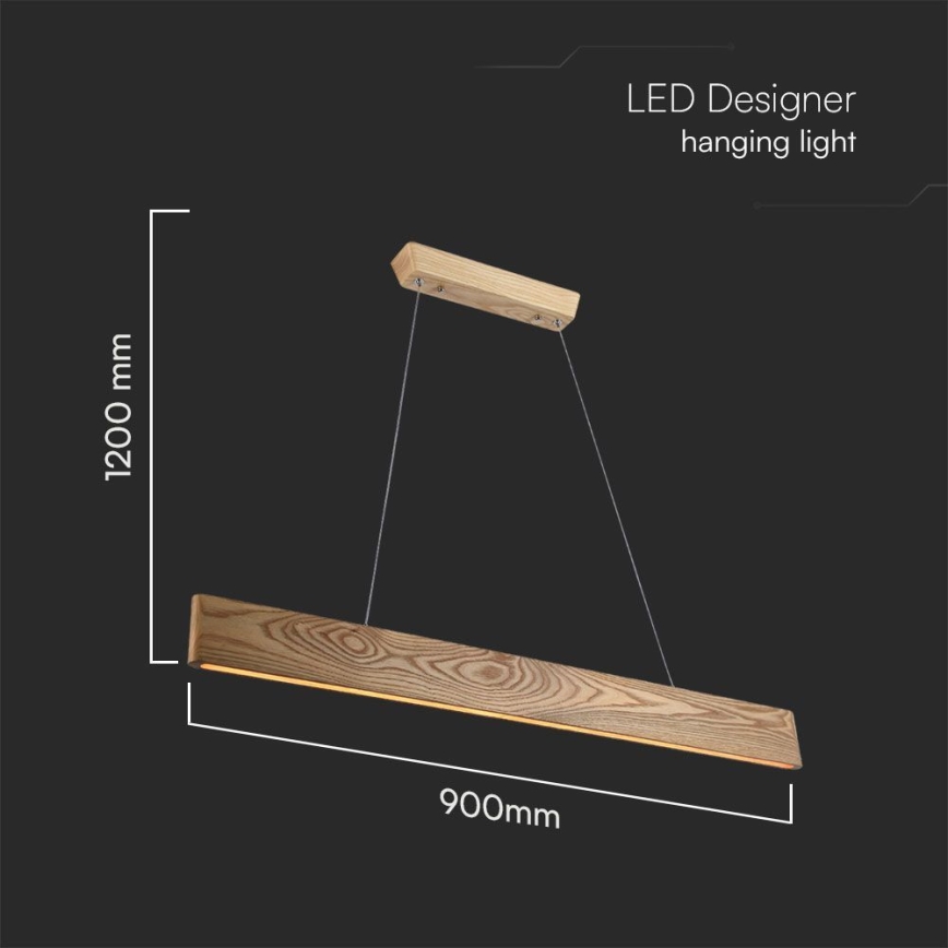 LED Luster na sajli LED/24W/230V 3000K smeđa