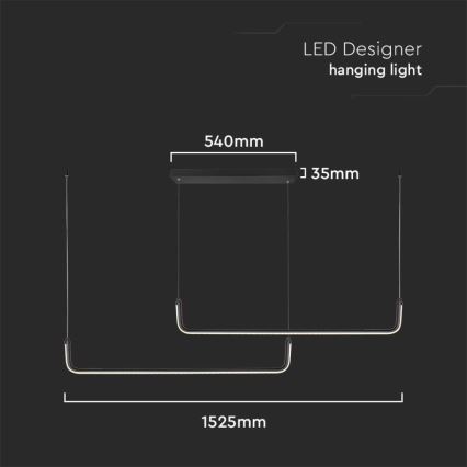 LED Luster na sajli LED/24W/230V 4000K crna