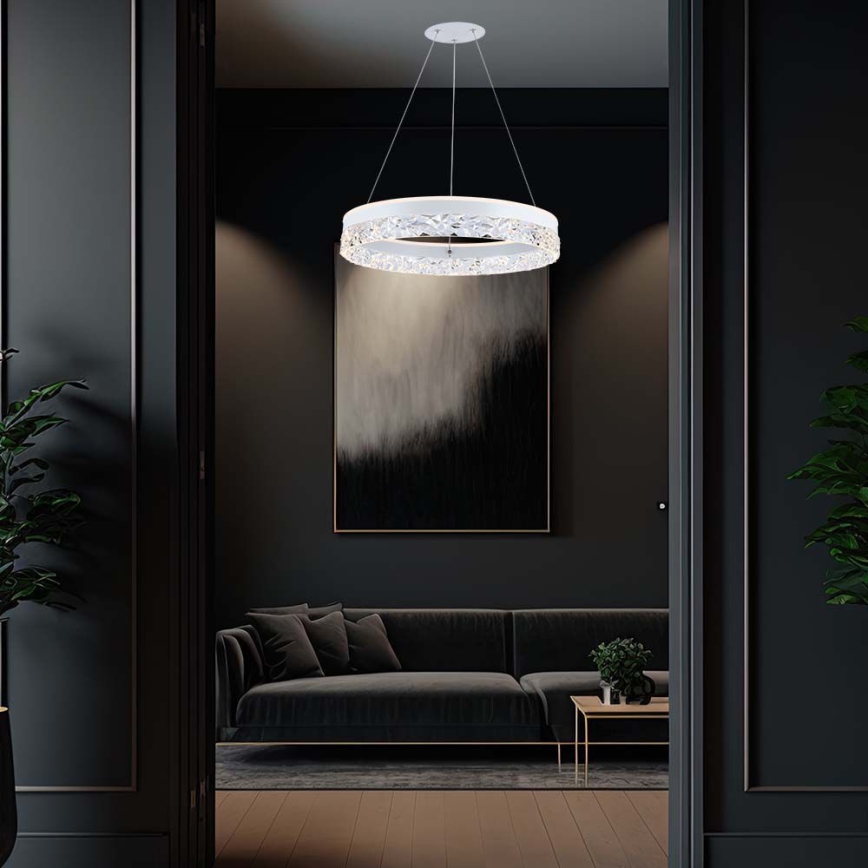 LED Luster na sajli LED/25W/230V 3000K pr. 50 cm bijela