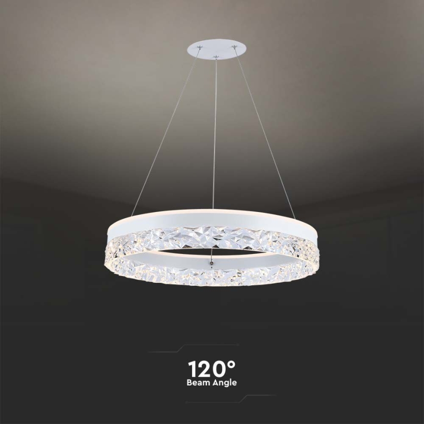 LED Luster na sajli LED/25W/230V 3000K pr. 50 cm bijela