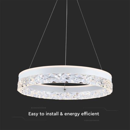 LED Luster na sajli LED/25W/230V 3000K pr. 50 cm bijela