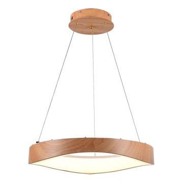 LED Luster na sajli LED/25W/230V 3000K ø 50 cm smeđa