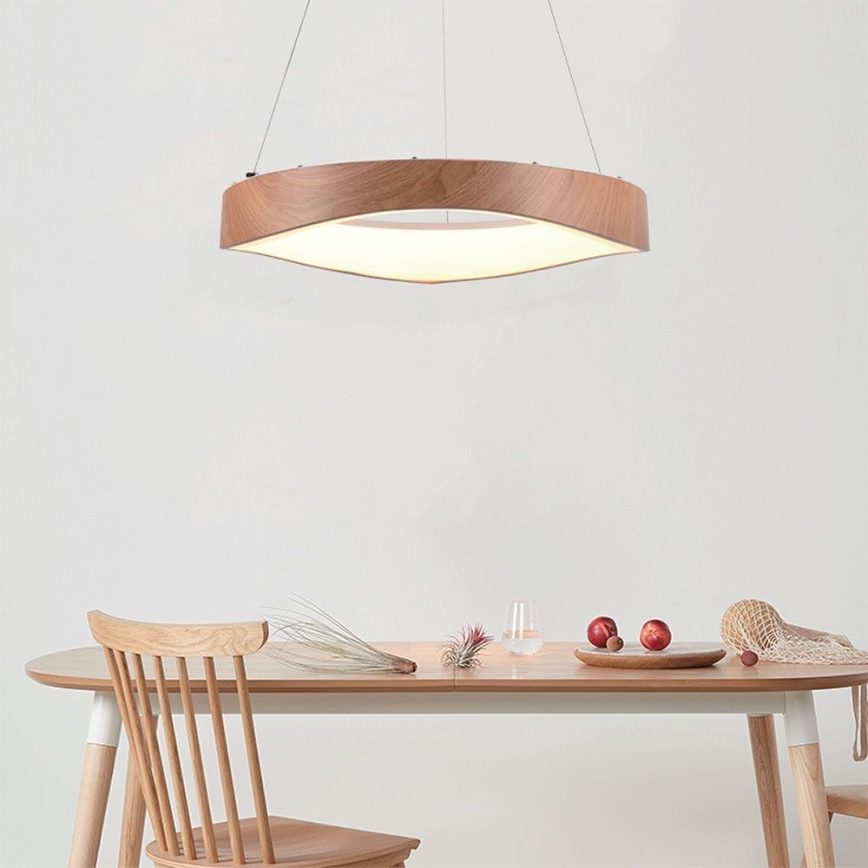 LED Luster na sajli LED/25W/230V 3000K ø 50 cm smeđa