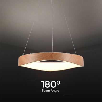 LED Luster na sajli LED/25W/230V 3000K ø 50 cm smeđa