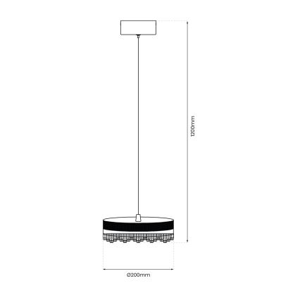 LED Luster na sajli LED/25W/230V pr. 20 cm zlatna