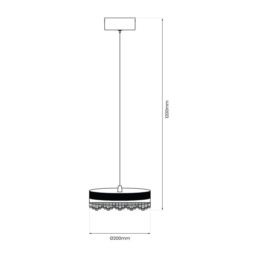 LED Luster na sajli LED/25W/230V pr. 20 cm zlatna