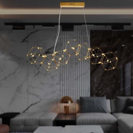 LED Luster na sajli LED/28W/230V 3000K zlatna