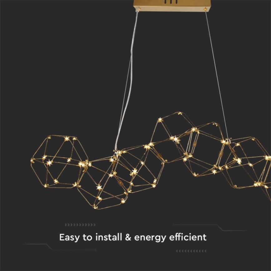 LED Luster na sajli LED/28W/230V 3000K zlatna