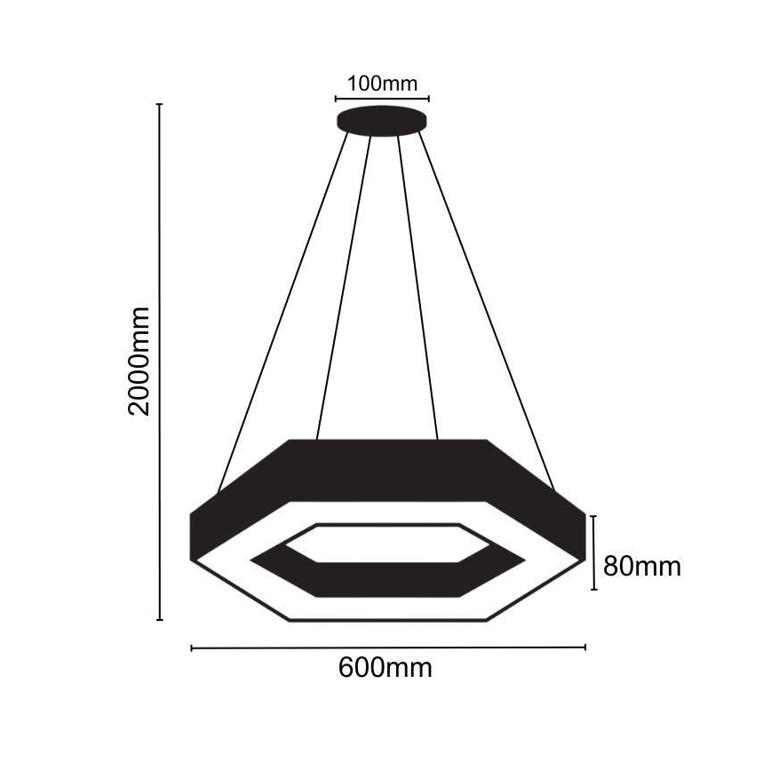 LED Luster na sajli LED/28W/230V 4000K pr. 60 cm