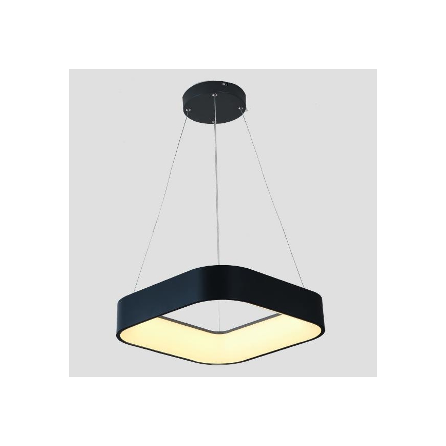 LED Luster na sajli LED/30W/230V 3000K 45x45 cm crna