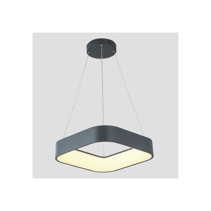 LED Luster na sajli LED/30W/230V 3000K 45x45 cm siva