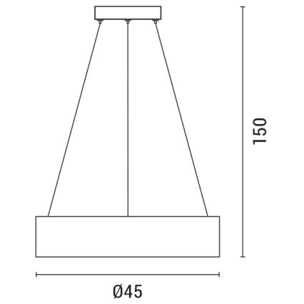 LED Luster na sajli LED/30W/230V 3000K pr. 45 cm crna/hrast