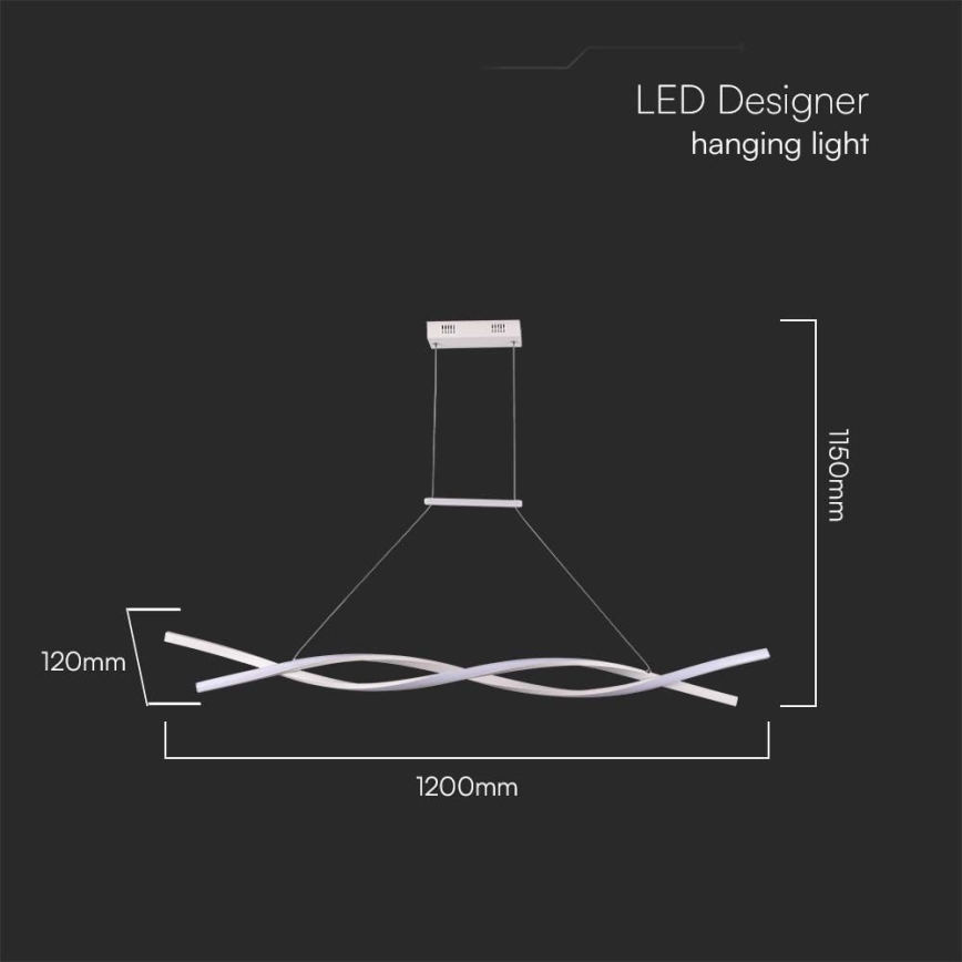 LED Luster na sajli LED/30W/230V 4000K bijela