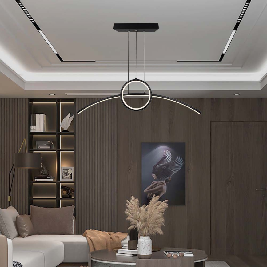 LED Luster na sajli LED/30W/230V 4000K crna