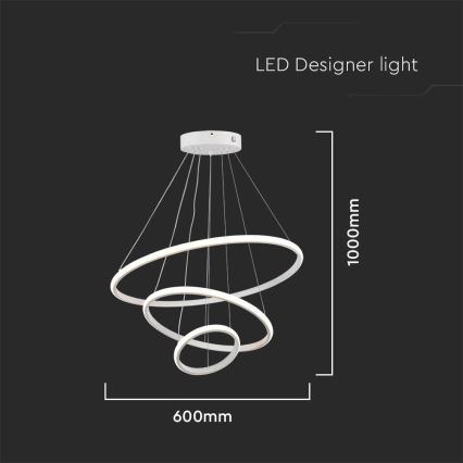 LED Luster na sajli LED/32W/230V 3000K bijela