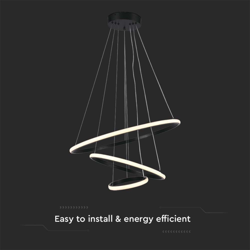 LED Luster na sajli LED/32W/230V 3000K crna