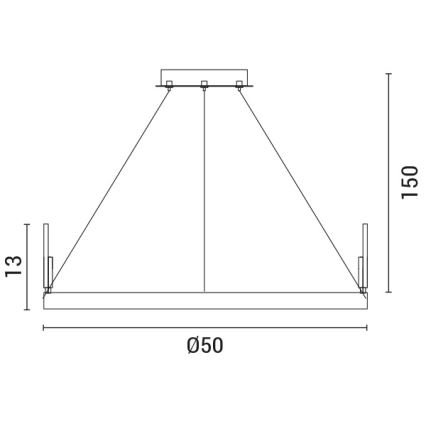 LED Luster na sajli LED/35W/230V 3000K zlatna