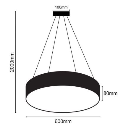 LED Luster na sajli LED/35W/230V 4000K pr. 60 cm