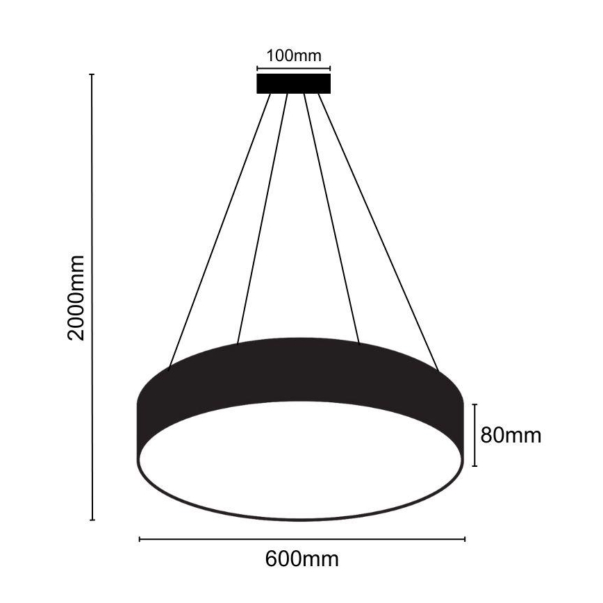 LED Luster na sajli LED/35W/230V 4000K pr. 60 cm