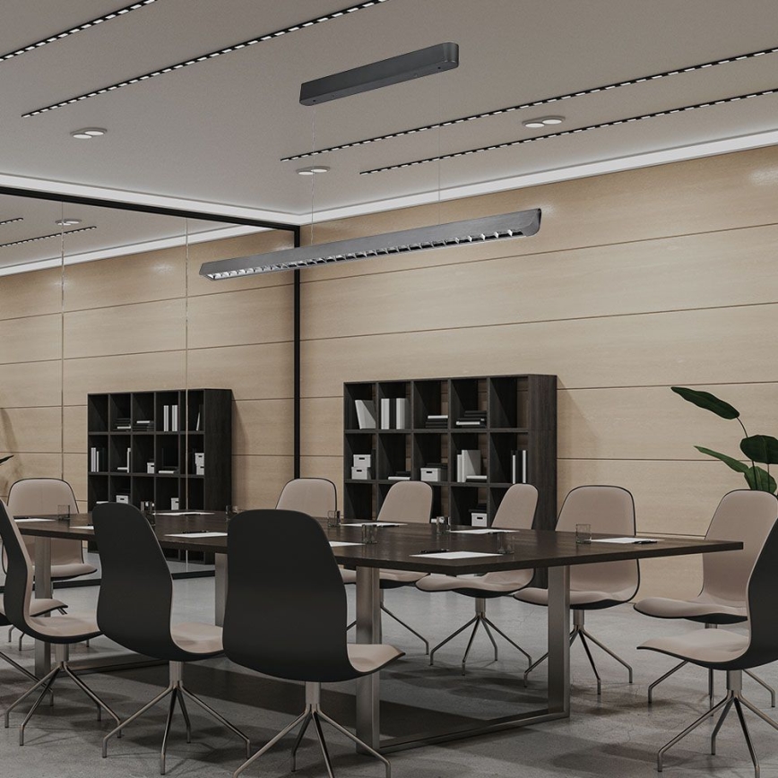 LED Luster na sajli LED/36W/230V 3000/4000/6400K antracit