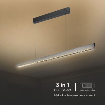 LED Luster na sajli LED/36W/230V 3000/4000/6400K antracit
