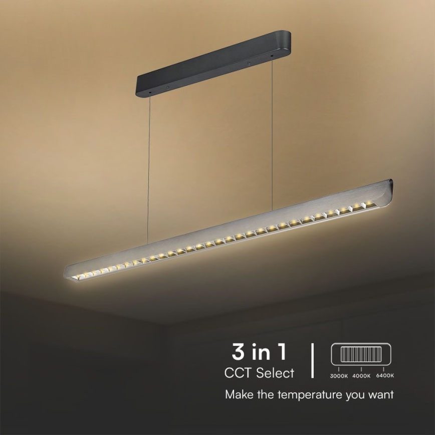 LED Luster na sajli LED/36W/230V 3000/4000/6400K antracit