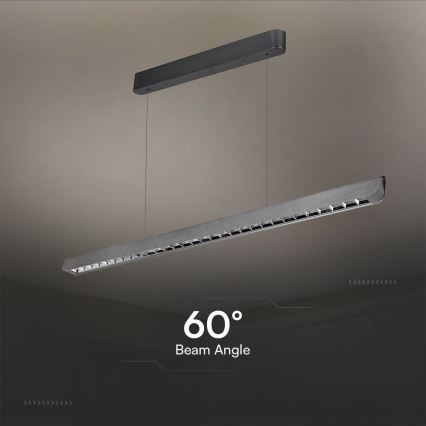 LED Luster na sajli LED/36W/230V 3000/4000/6400K antracit