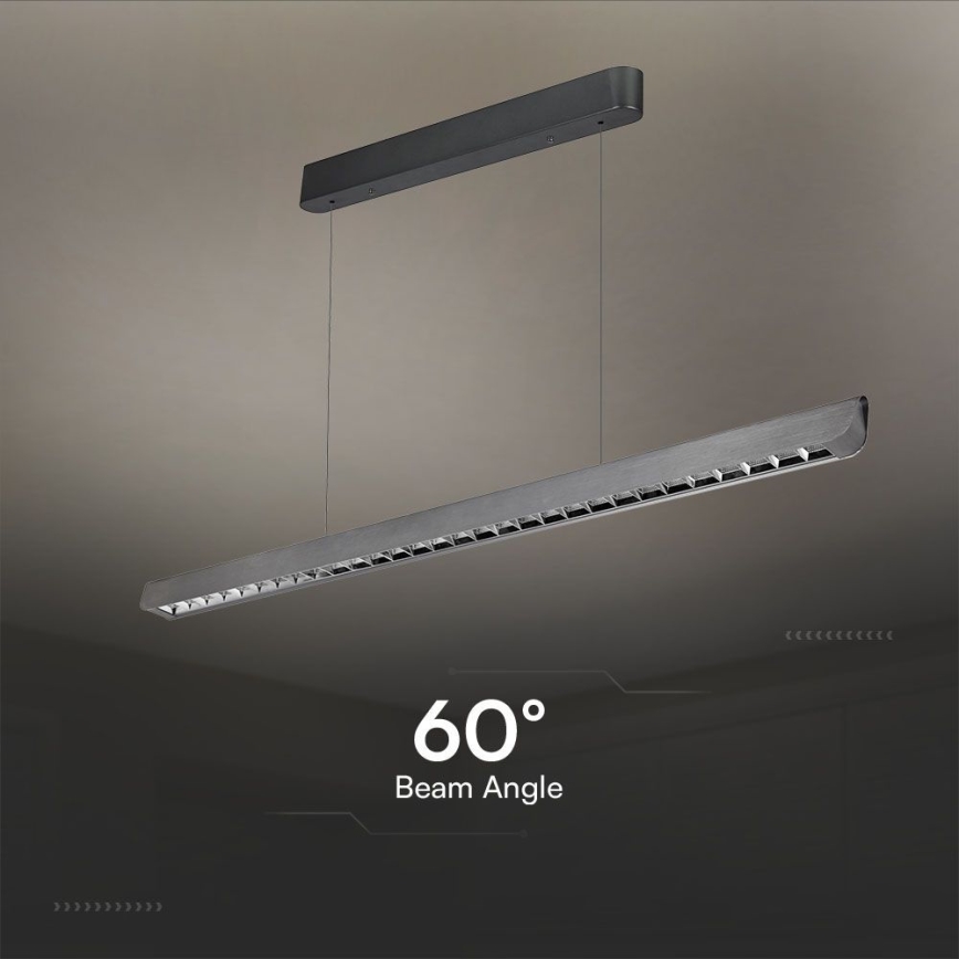 LED Luster na sajli LED/36W/230V 3000/4000/6400K antracit