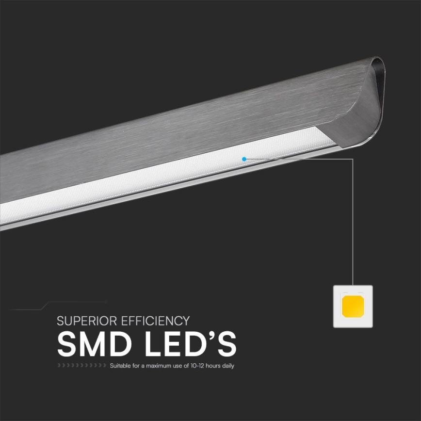 LED Luster na sajli LED/36W/230V 3000/4000/6400K antracit