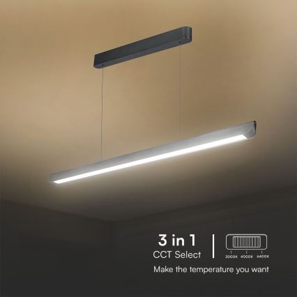 LED Luster na sajli LED/36W/230V 3000/4000/6400K antracit