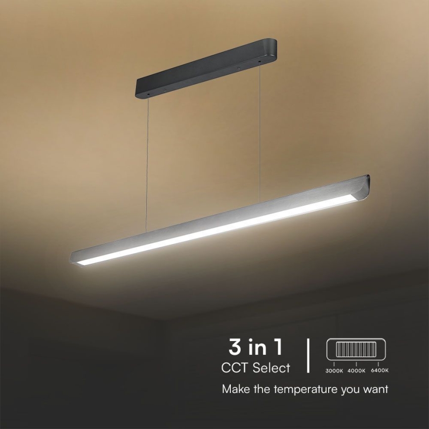 LED Luster na sajli LED/36W/230V 3000/4000/6400K antracit