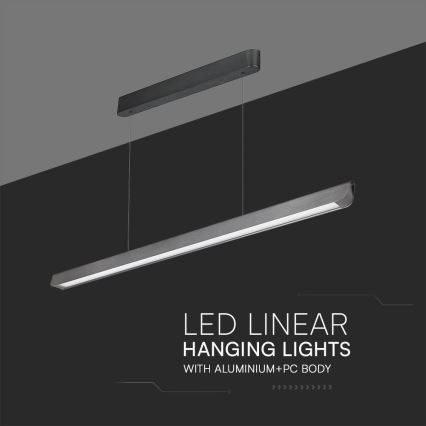 LED Luster na sajli LED/36W/230V 3000/4000/6400K antracit