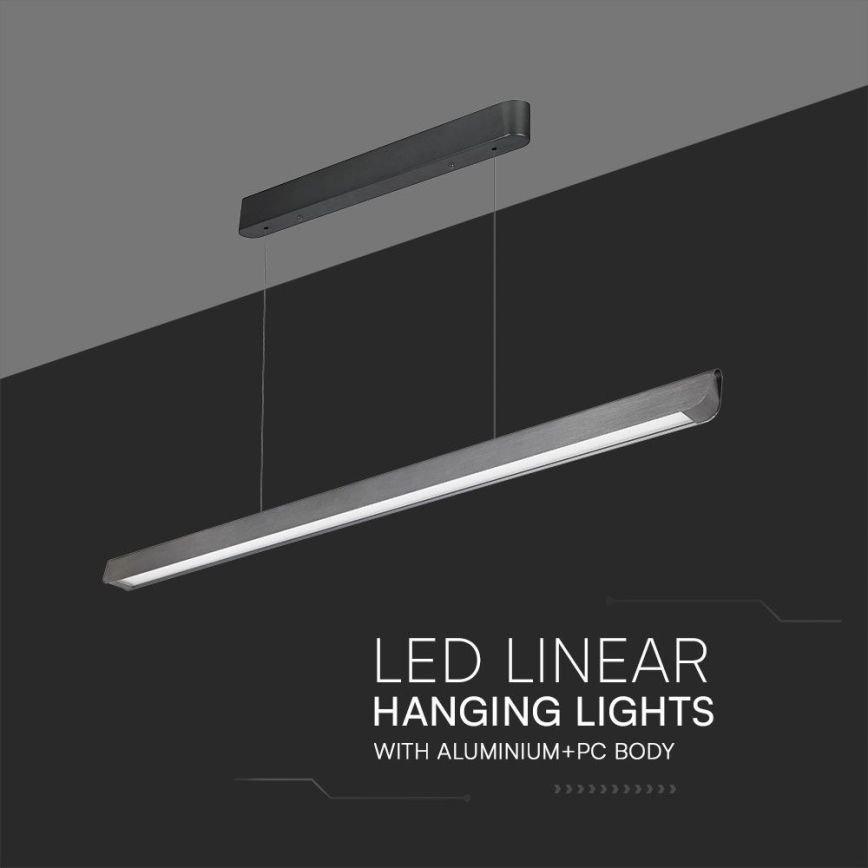 LED Luster na sajli LED/36W/230V 3000/4000/6400K antracit