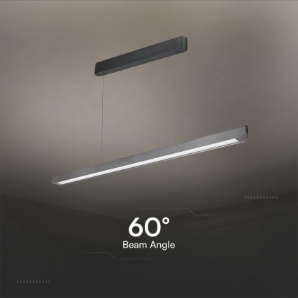 LED Luster na sajli LED/36W/230V 3000/4000/6400K antracit