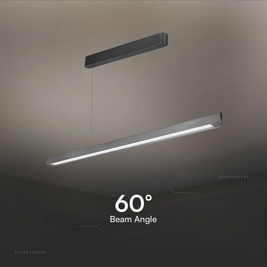 LED Luster na sajli LED/36W/230V 3000/4000/6400K antracit