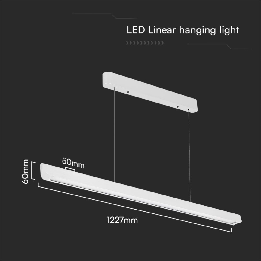 LED Luster na sajli LED/36W/230V 3000/4000/6400K bijela