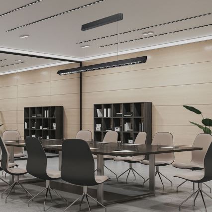 LED Luster na sajli LED/36W/230V 3000/4000/6400K crna