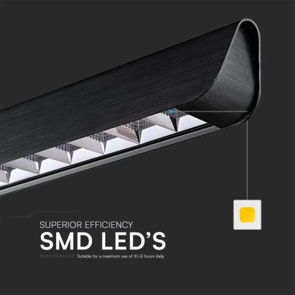 LED Luster na sajli LED/36W/230V 3000/4000/6400K crna