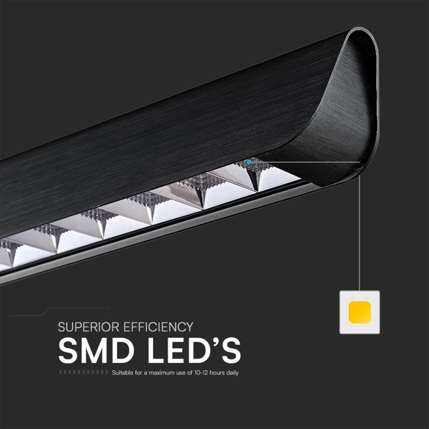 LED Luster na sajli LED/36W/230V 3000/4000/6400K crna