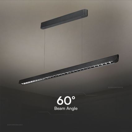 LED Luster na sajli LED/36W/230V 3000/4000/6400K crna