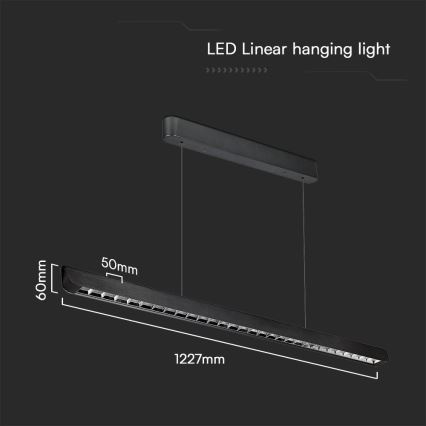 LED Luster na sajli LED/36W/230V 3000/4000/6400K crna