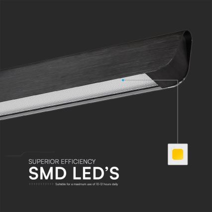 LED Luster na sajli LED/36W/230V 3000/4000/6400K crna