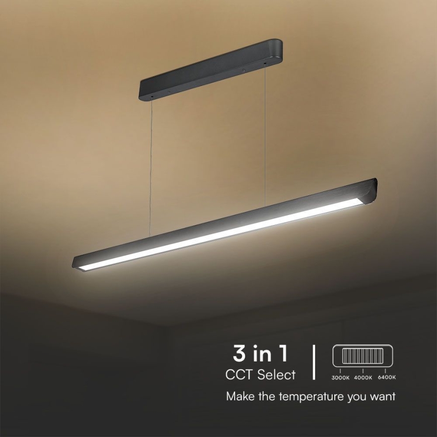 LED Luster na sajli LED/36W/230V 3000/4000/6400K crna