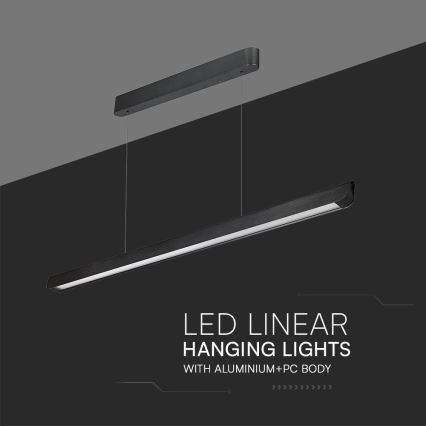 LED Luster na sajli LED/36W/230V 3000/4000/6400K crna