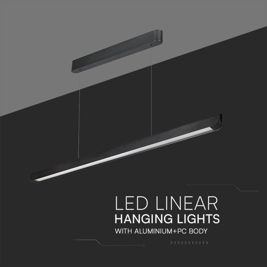 LED Luster na sajli LED/36W/230V 3000/4000/6400K crna