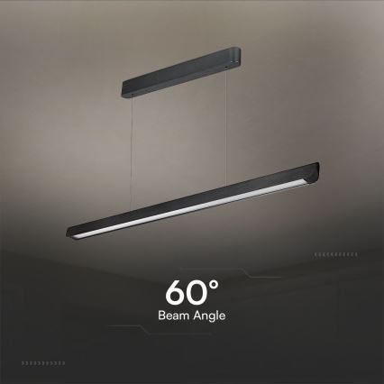 LED Luster na sajli LED/36W/230V 3000/4000/6400K crna